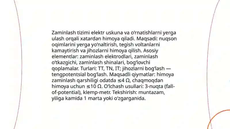 Ishlab chiqarishda elektr xavfsizlik 4