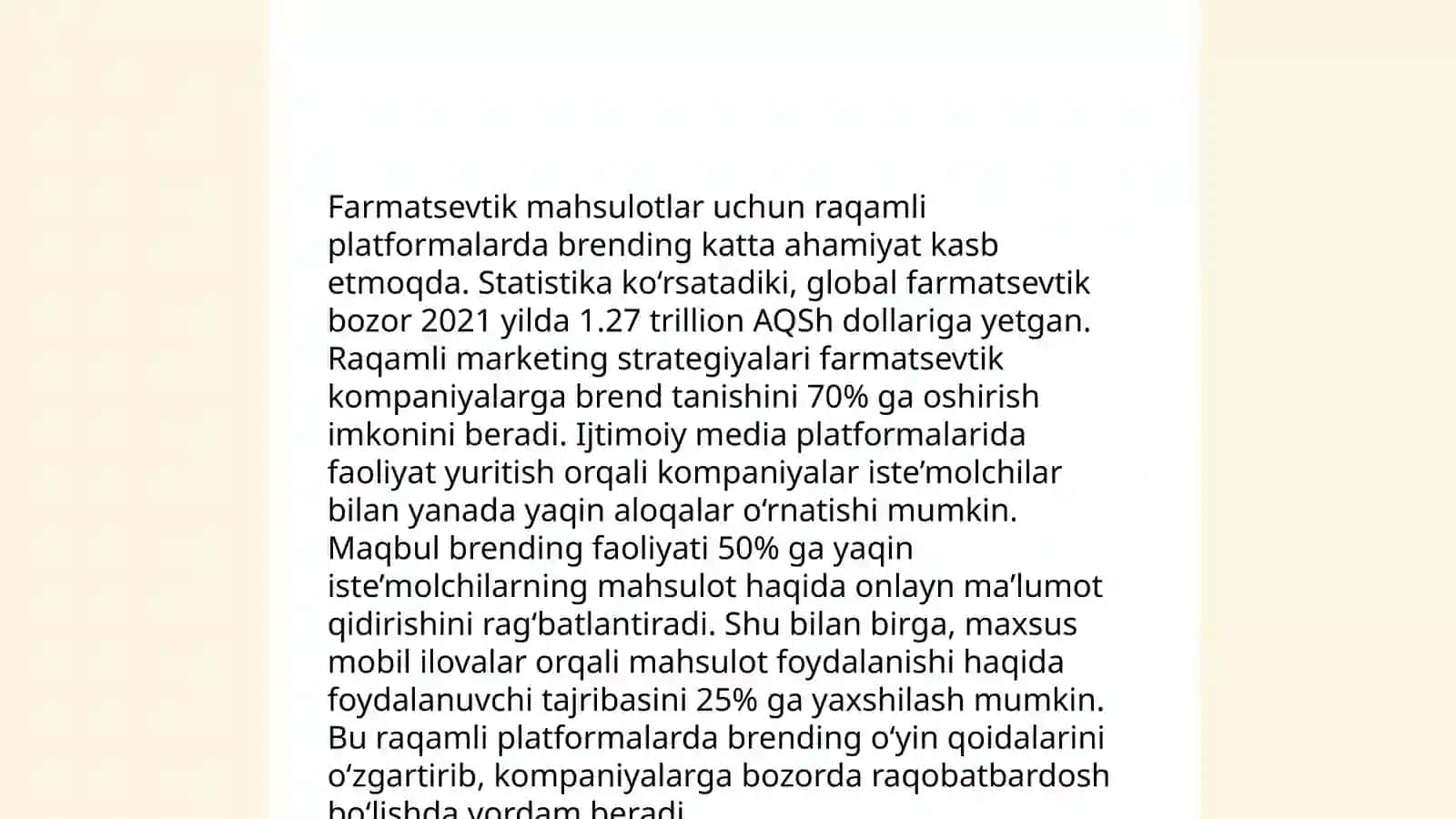 Farmatsevtik korxonalarning marketing bo'limlarini boshqarishda raqamli texnologiyalarni o‘rni 4