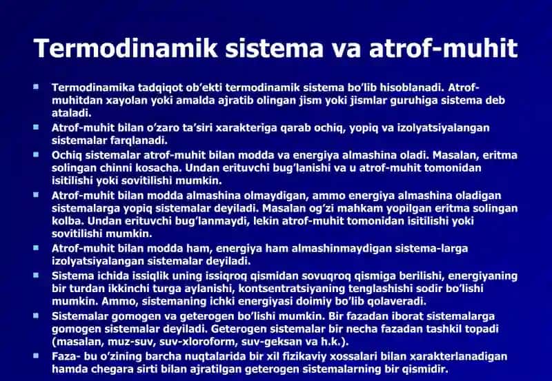 Termodinamika qonunlari 4