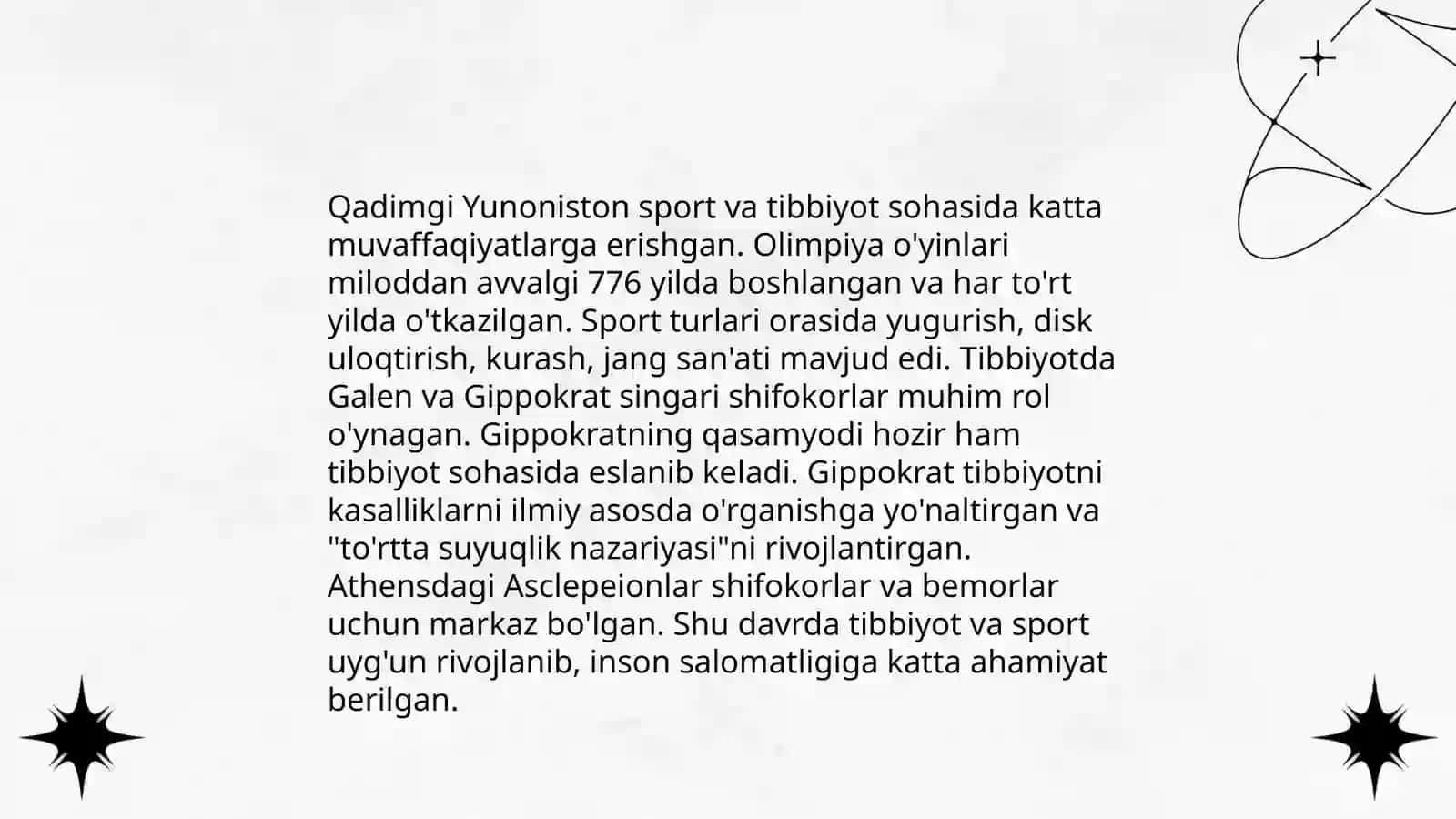 Sport tibbiyotining paydo bòlishi va rivojlanishining qisqacha tarixi 4