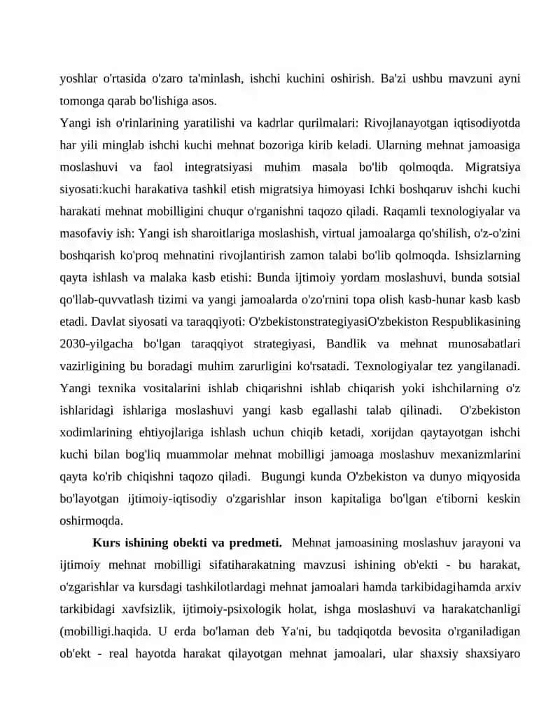 MEHNAT JAMOASINING MOSLASHUV JARAYONI SOTSIAL MEHNAT MOBILLIGI OMILLARI 4