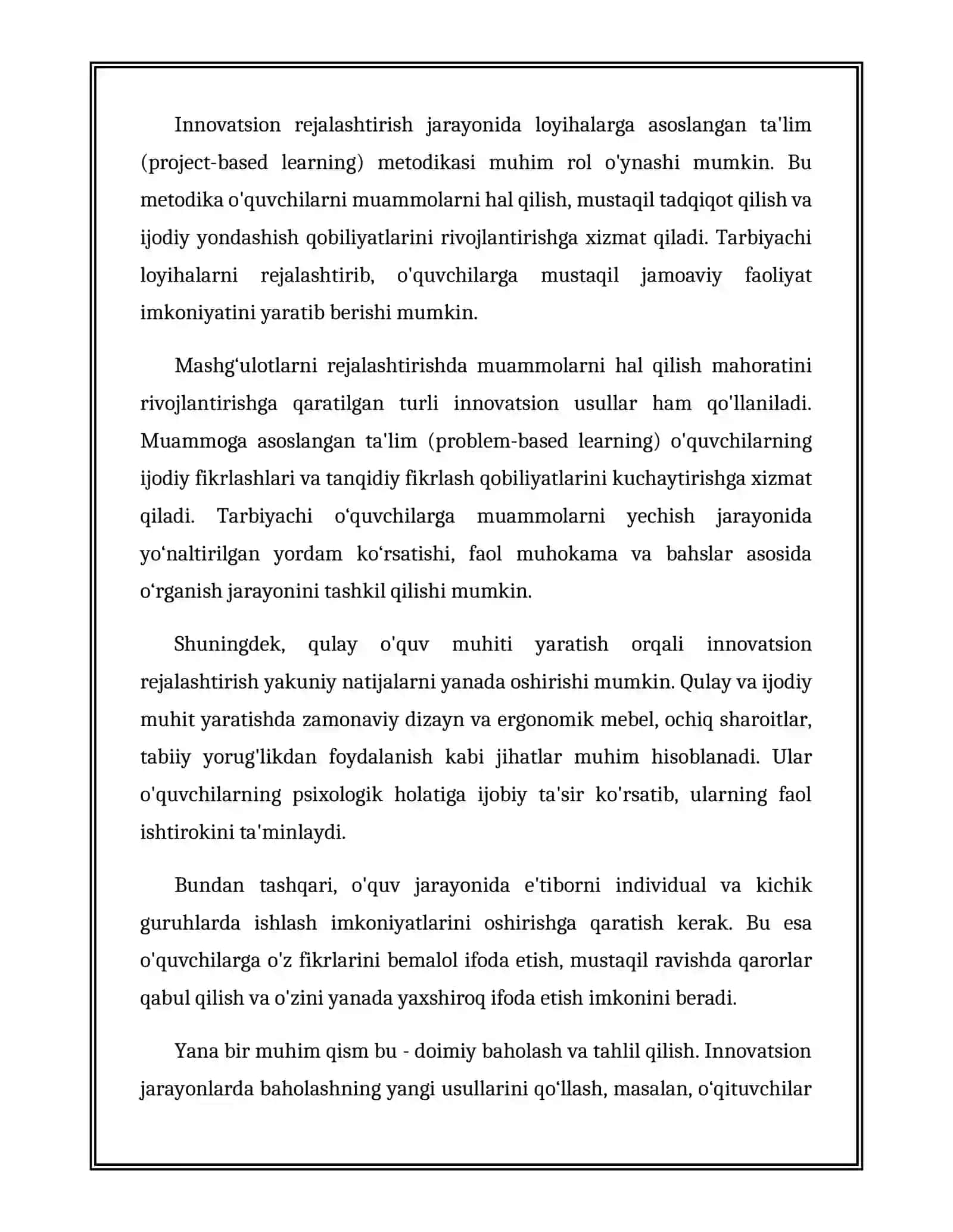 Mashgʻulot (faoliyati) ga tarbiyachining innovatsiyon yondoshuvi 4