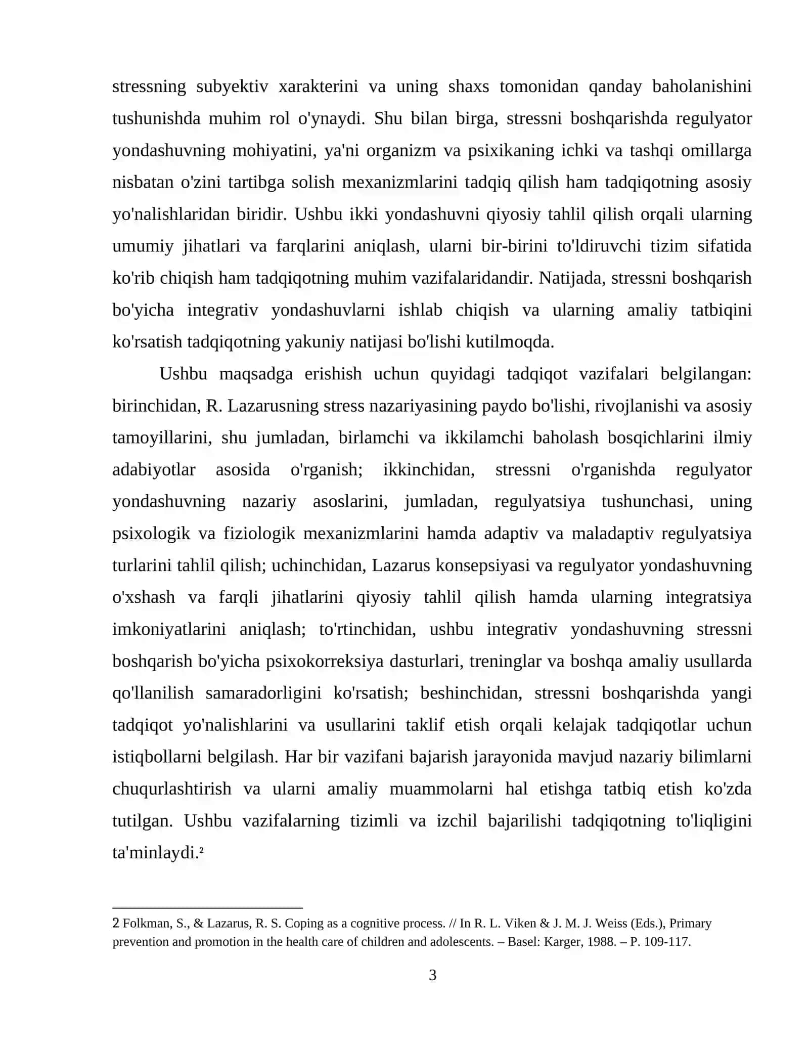 R . Lazarusning stress konsepsiyasi. Stressni o'rganishda regulyator yondoshuvning mohiyati 4