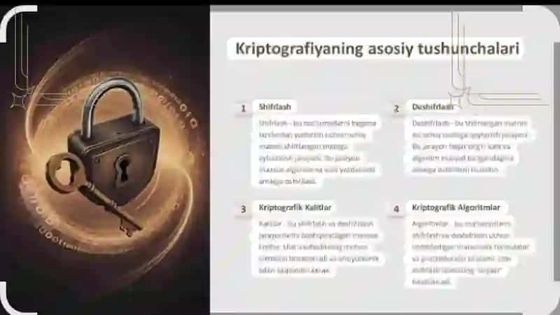 KRIPTOGRAFIYA MA'LUMOTLARNI SHIFRLASH 4