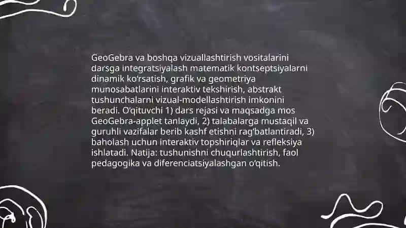 Matematika darsini tashkil etishda innovatsiyadan foydalanish 4