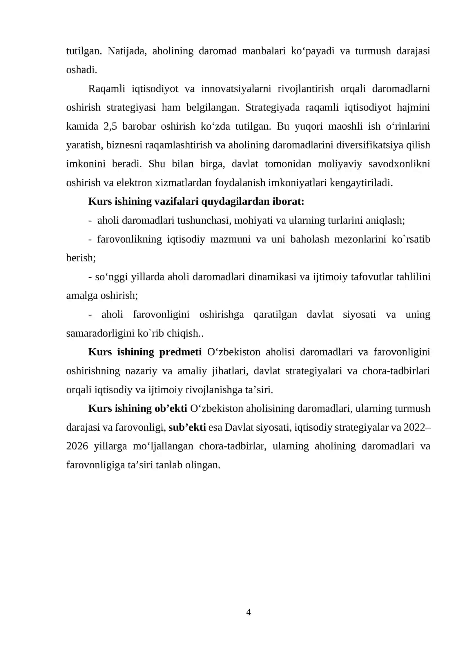 O`ZBEKISTON AHOLISINING DAROMADLARI VA FAROVONLIGINI OSHIRISH YO`LLARI 4
