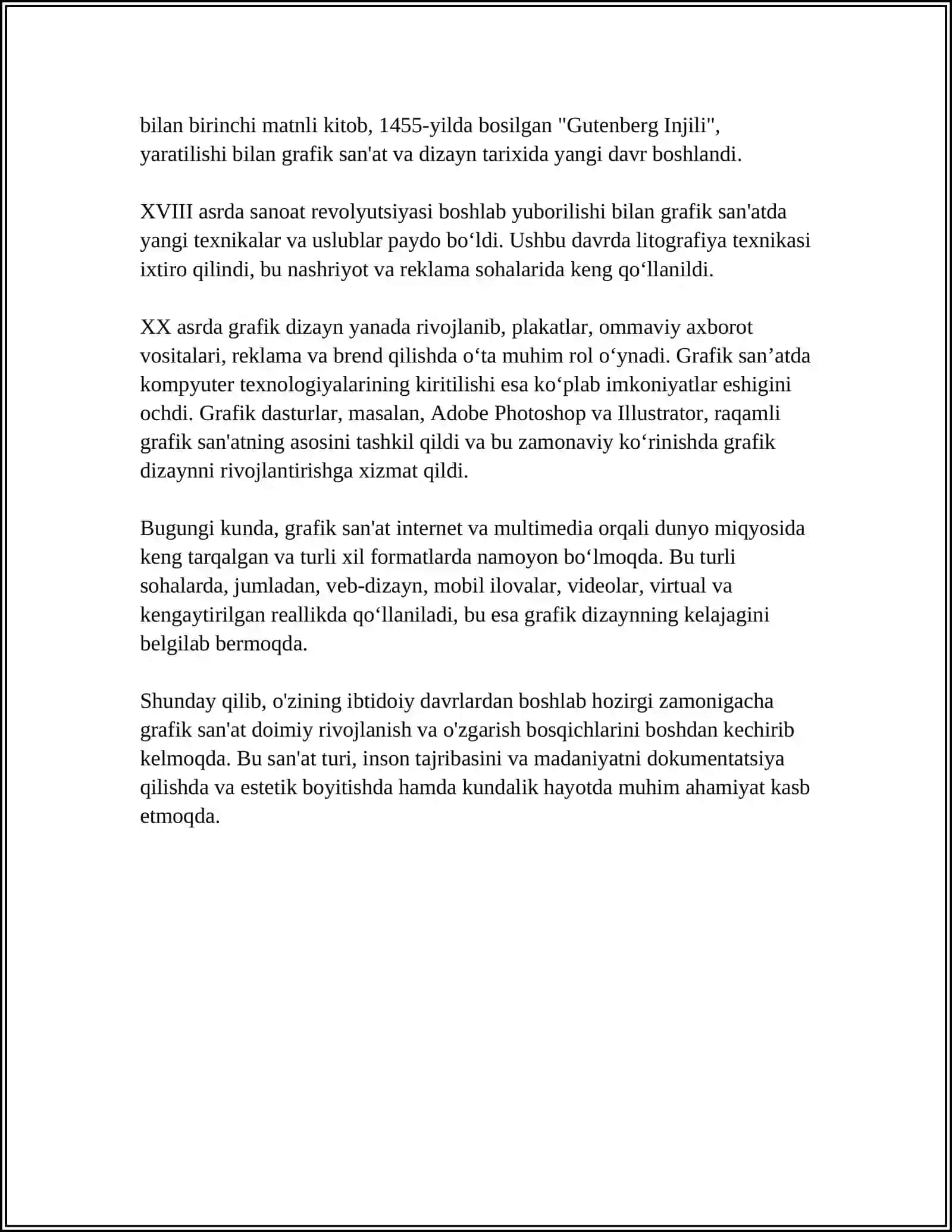 GRAFIKA VA GRAFIK VOSITALAR HAQIDA MA'LUMOT. OʻZBEK YOZUV TARIXI 4