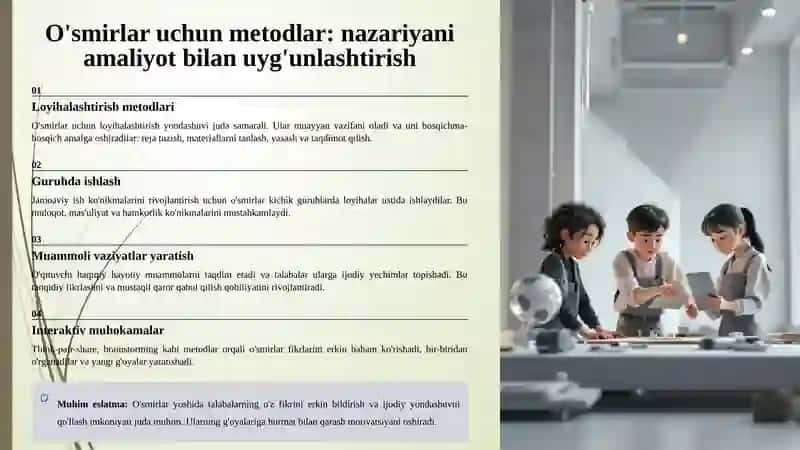 MTTning Turli Yosh Guruhlarida Qurish-Yasashga O'rgatish Metodlari 4