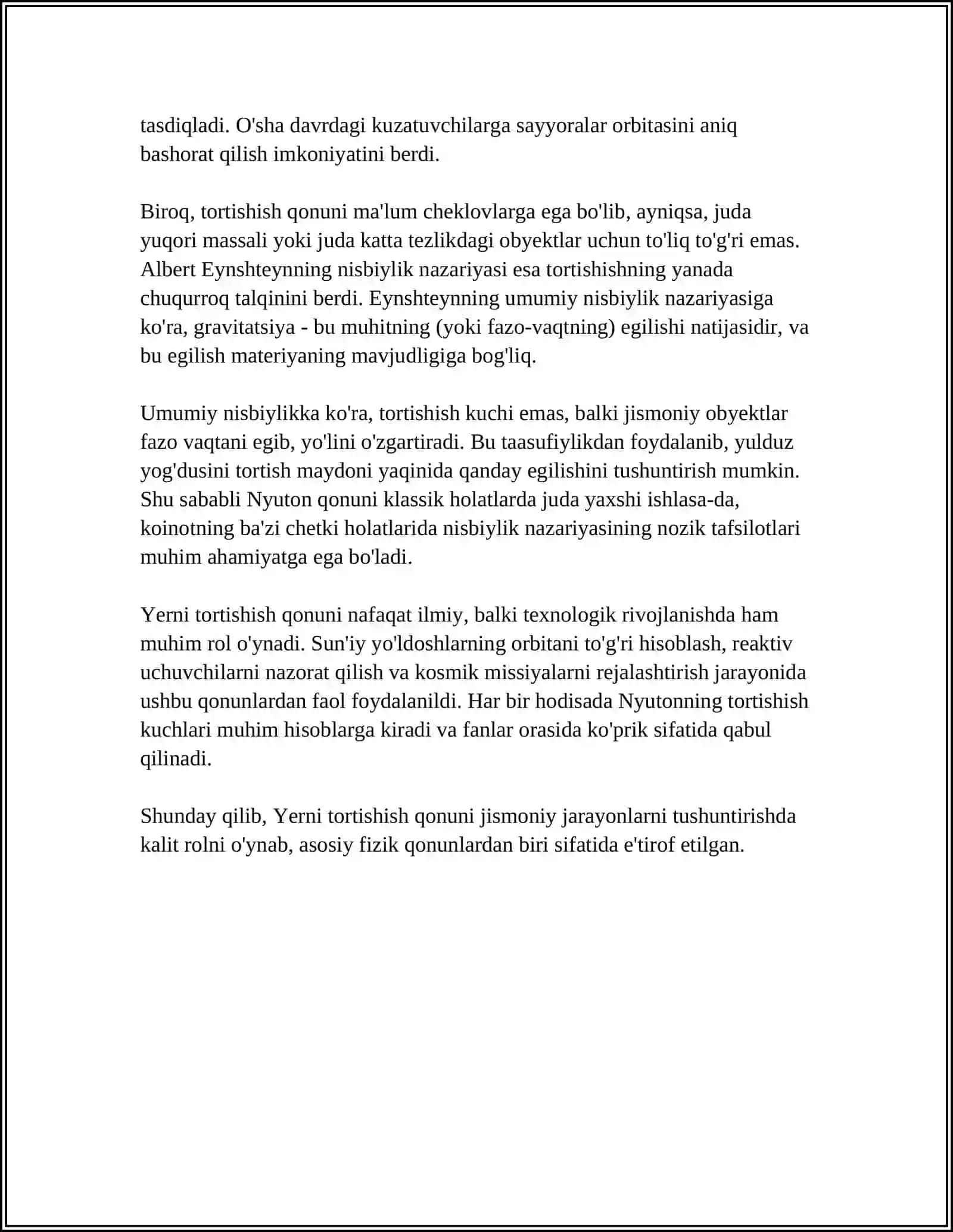 YERNING TORTISHISH QONUNIDA JISMLARNING XARAKATI 4