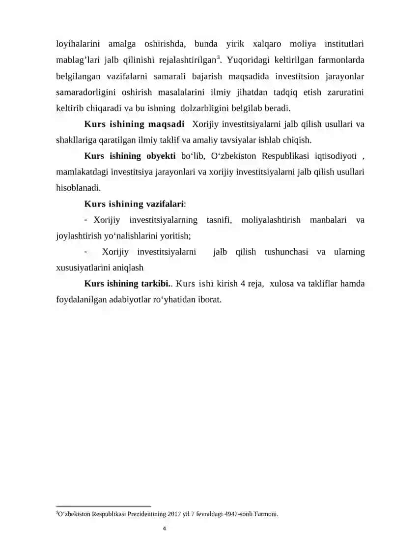 Xorijiy investitsiyalarni jalb qilish usullari va shakllari 4