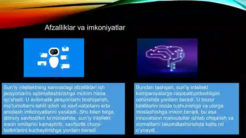 SUNʼIY INTELLEKTDAN SANOAT OPERATSIYALARINI VA SANOAT XAVFSIZLIGINI AMALGA OSHIRISHDA FOYDALANISHI 4