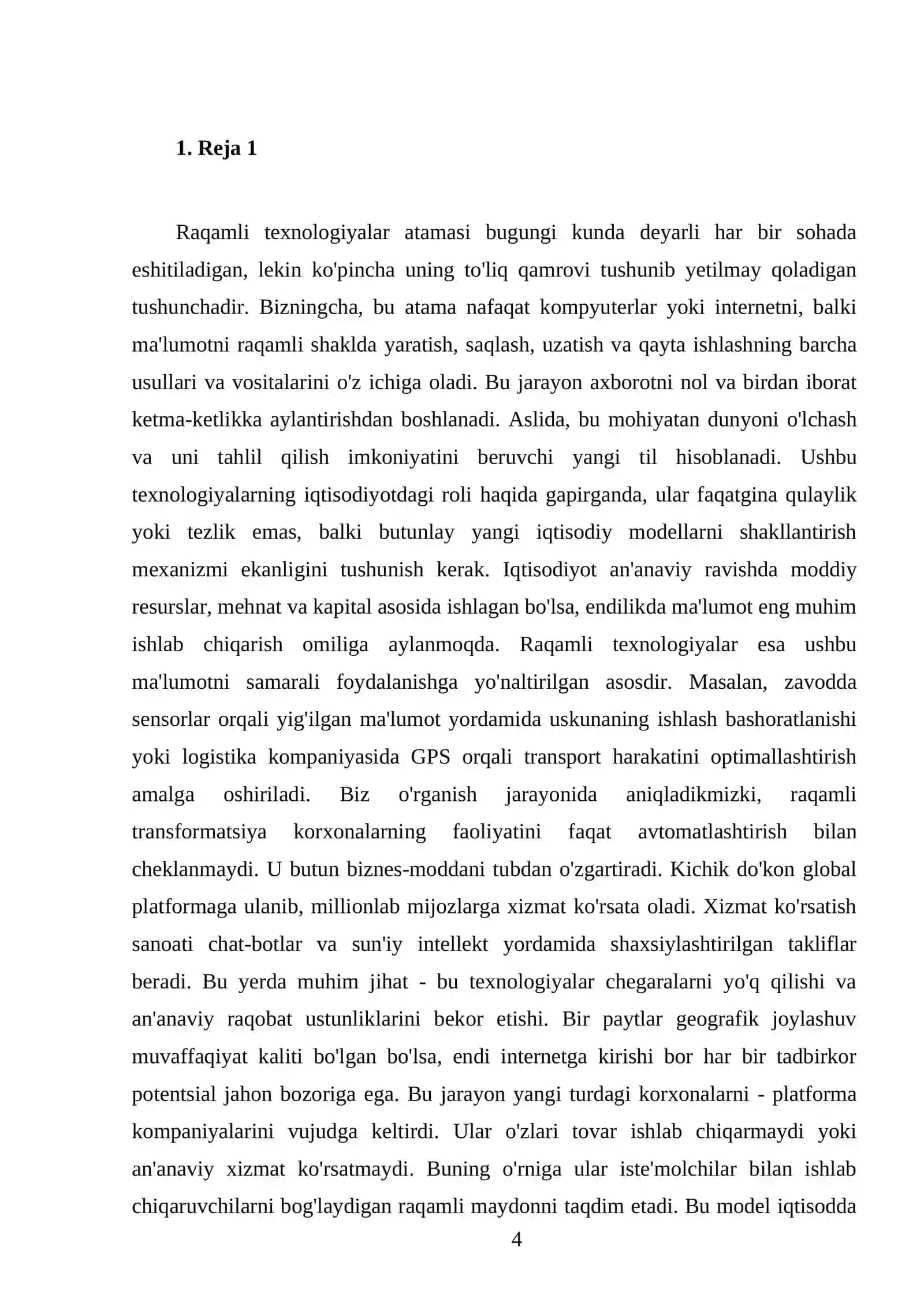 Raqamli texnologiyalar va ularning zamonaviy iqtisodiyotdagi roli 4