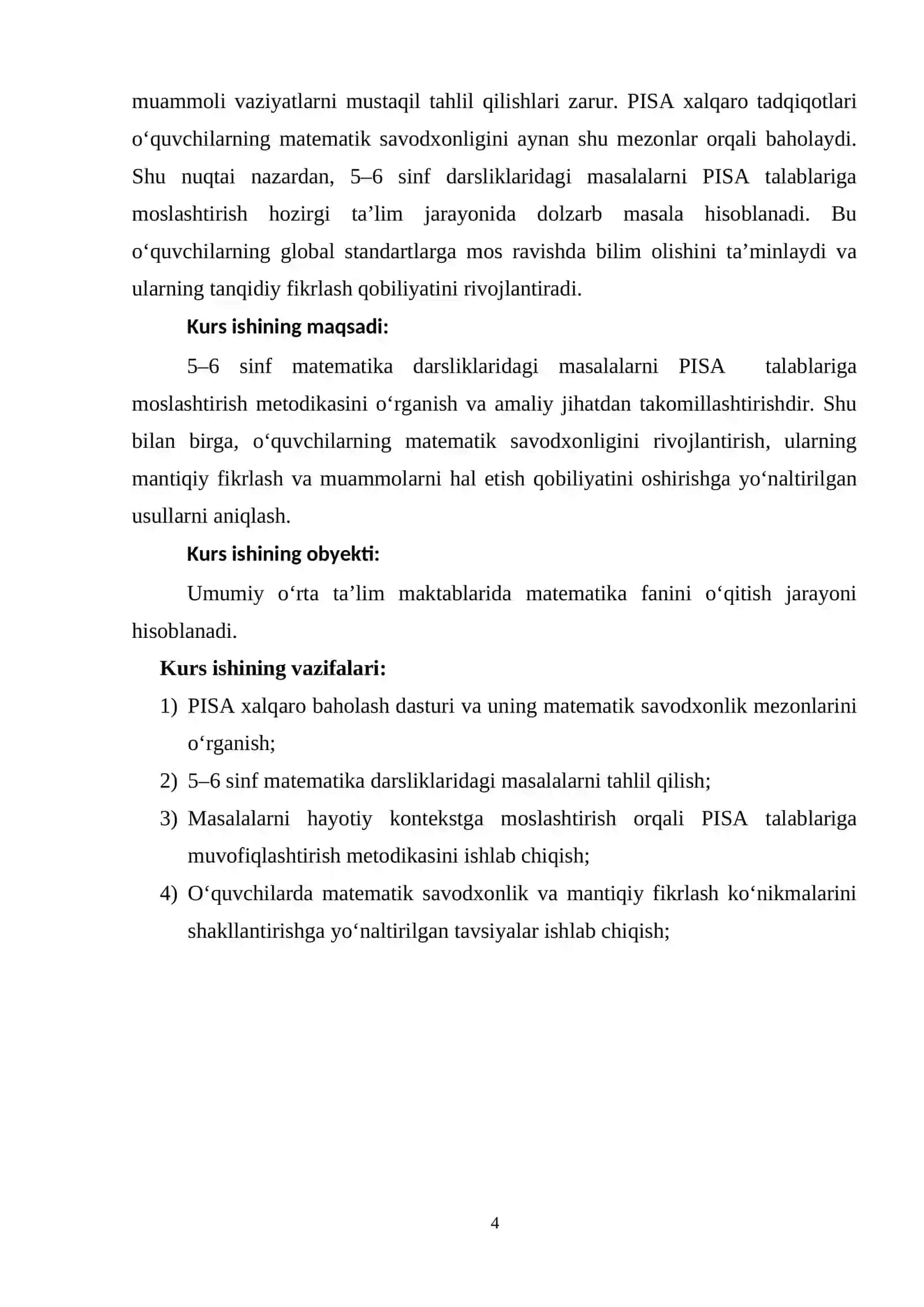 5-6-sinf matematika darsliklaridagi masalalarni PISA talablariga moslashtirish metodikasi 4