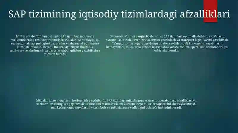 Iqtisodiy Tizimlarda Sap Tizimining Rivojlanishi 4