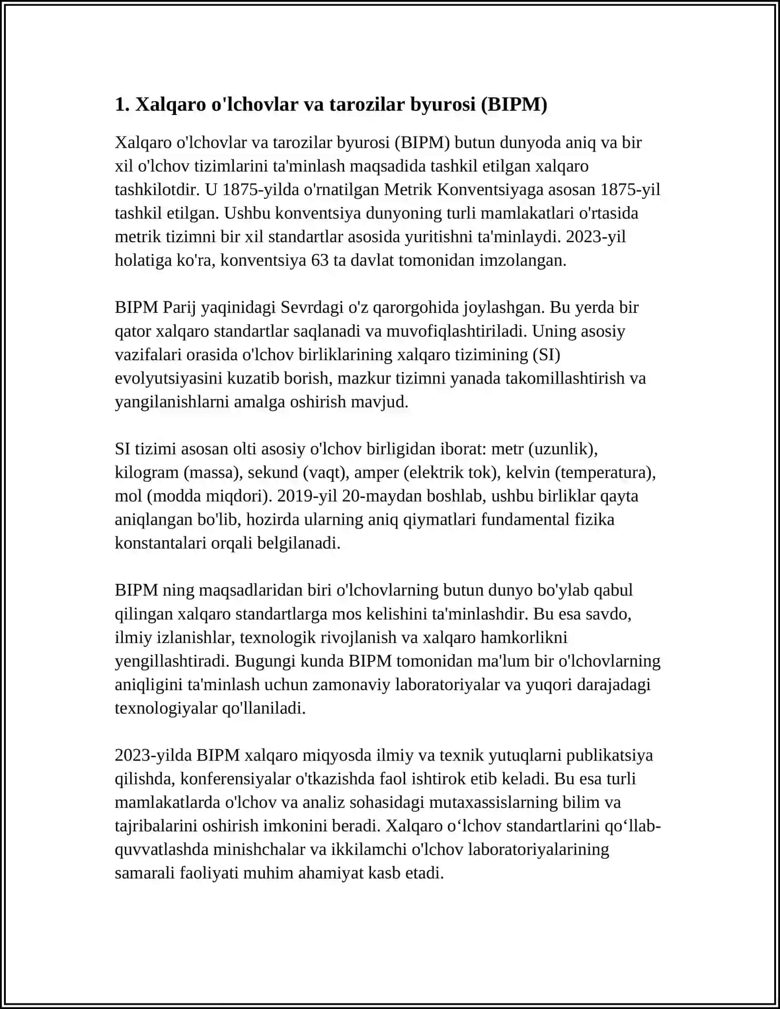 METROLOGIYA VA STANDARTLASHTIRISH BOYICHA XALQARO TASHKILOTLAR 4