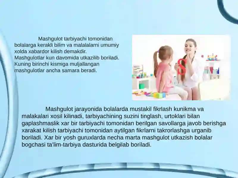 Bоlalarni maktabga tayyorlashda mashg’ulоtning o’rni 4