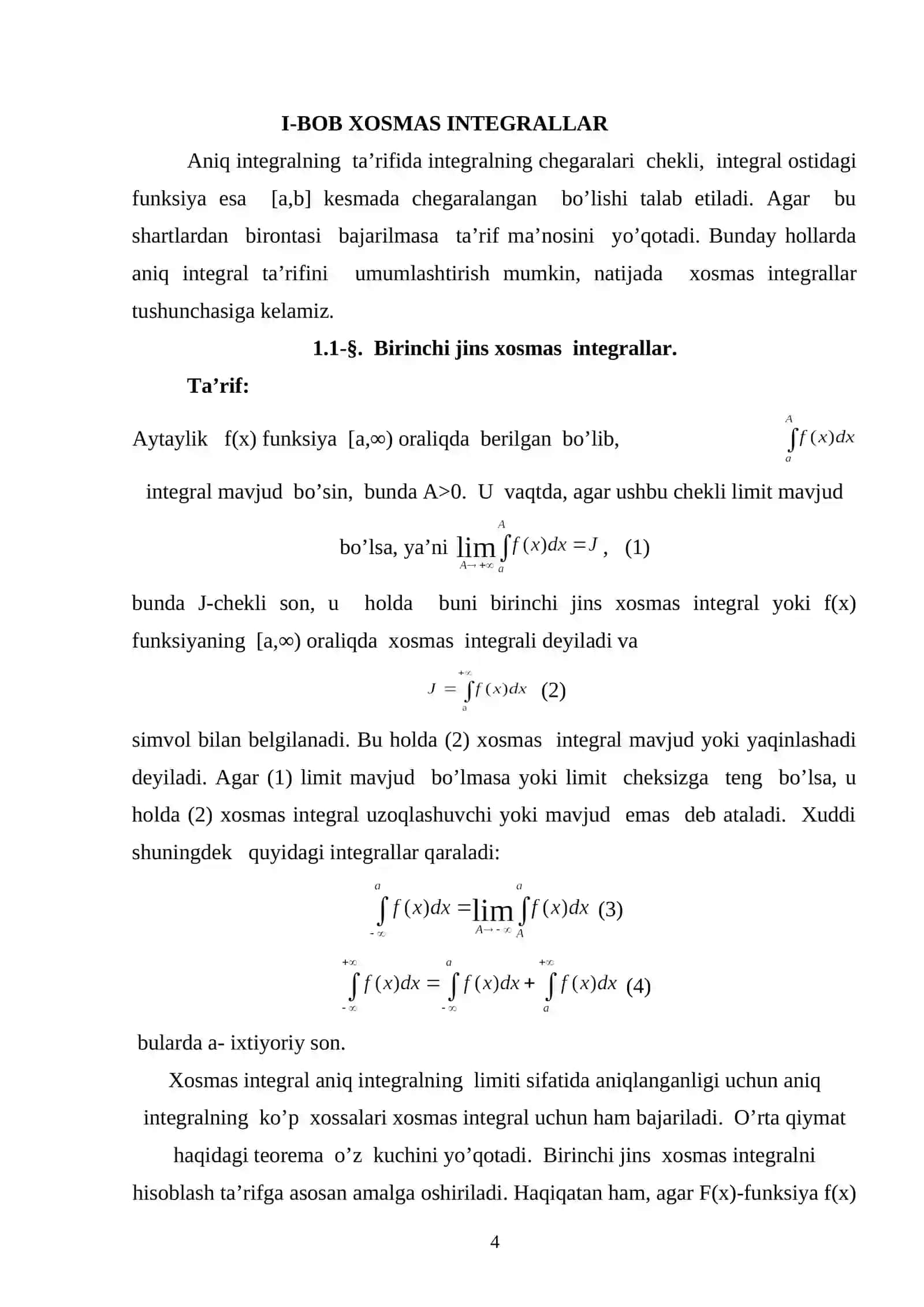 Xosmas integral 4