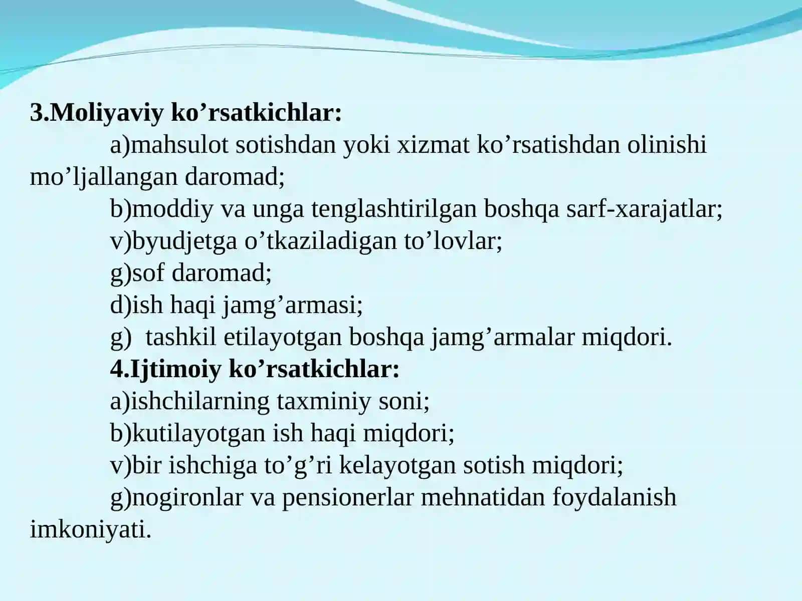 Kichik biznes va tadbirkorlik faoliyatini rejalashtirish 4
