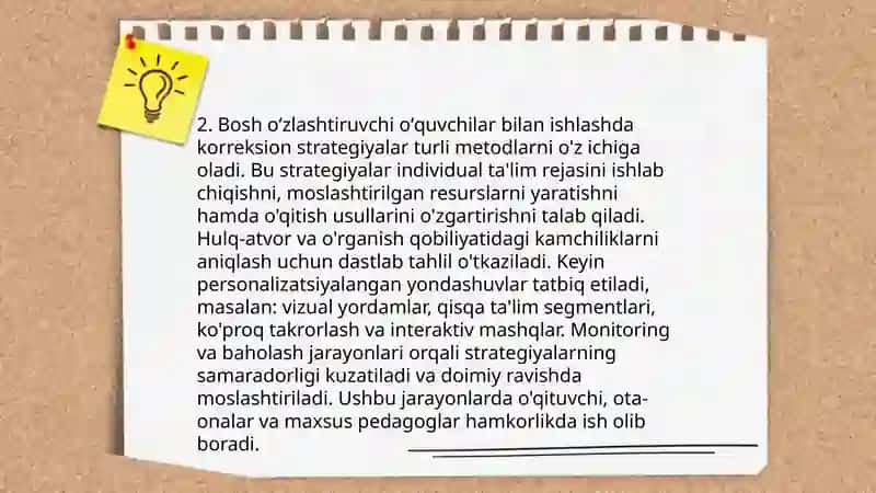 Boshoʻzlashtiruvchioʻquvchilarbilankorreksionishlarolibborishdainterfaolusullardanunumlifoydalanish 4