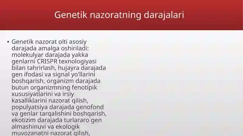 genetik jarayonlarning tizmli nazorati 4