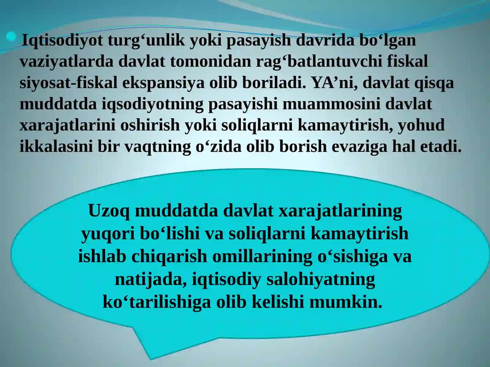 BYUDJET-SOLIQ SIYOSATINING MAKROIQTISODIY TAHLILI 4