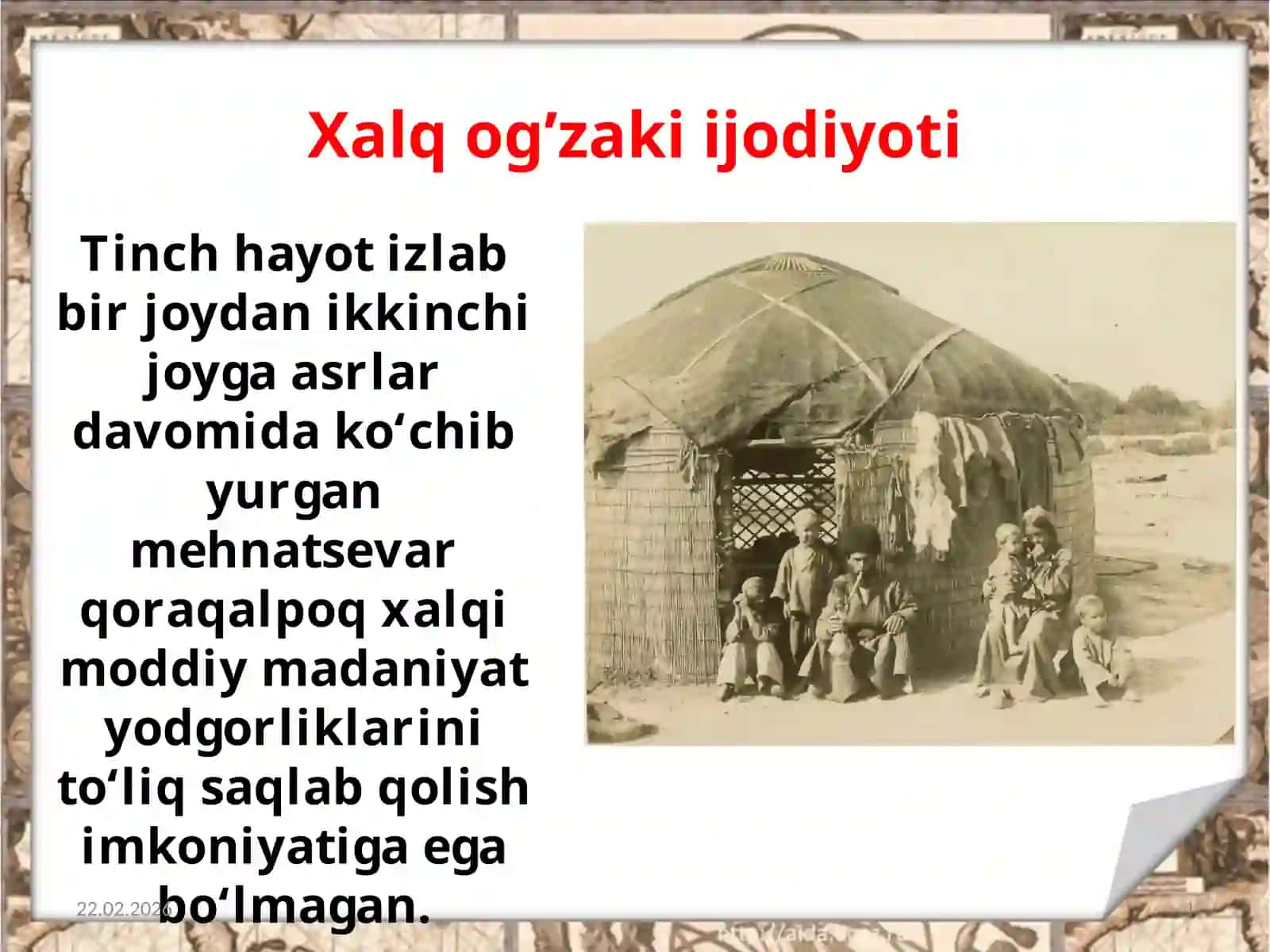 XIX asrning ikkinchi yarmi – XX asr boshlarida Qoraqalpoqlar madaniyati 4