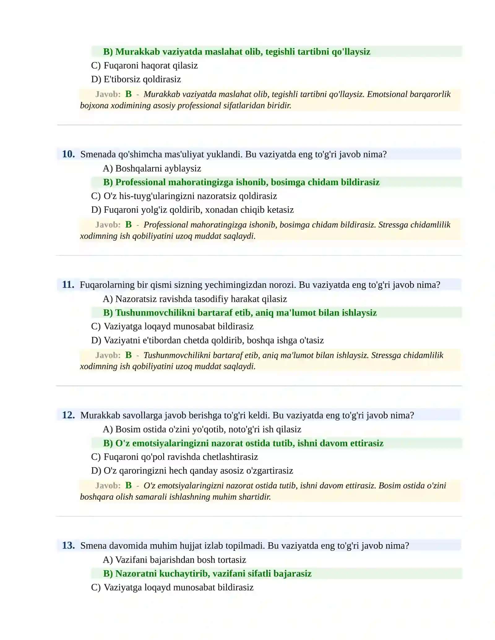 BOJXONA XIZMATIGA ISHGA KIRISH PSIXOLOGIK SINOV Testlari 4