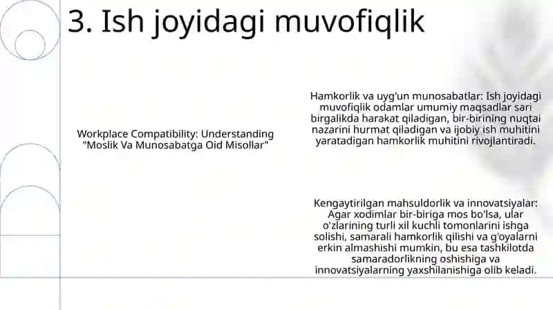 Moslik Va Munosabatga Oid Misollar 4