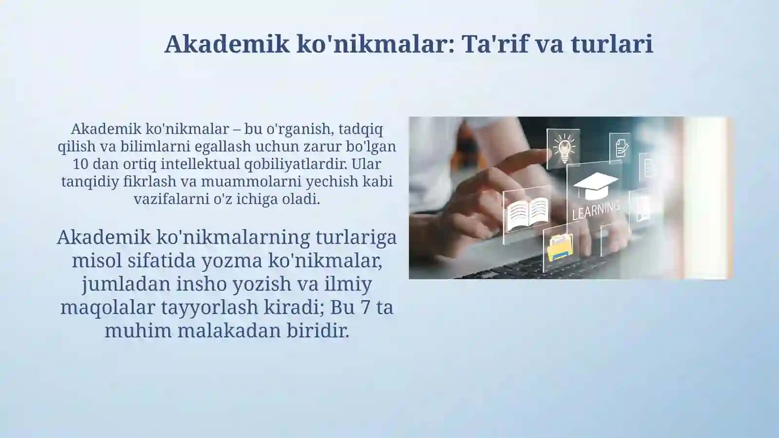 Akademik koʻnikmalar va kasbiy kompetentlik fanining dolzarbligi va ahamiyati 4
