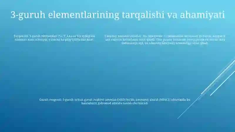 3-Guruh Kationlarining Umumiy Tavsifi Va GuruhReagentiningTa'Siri 4