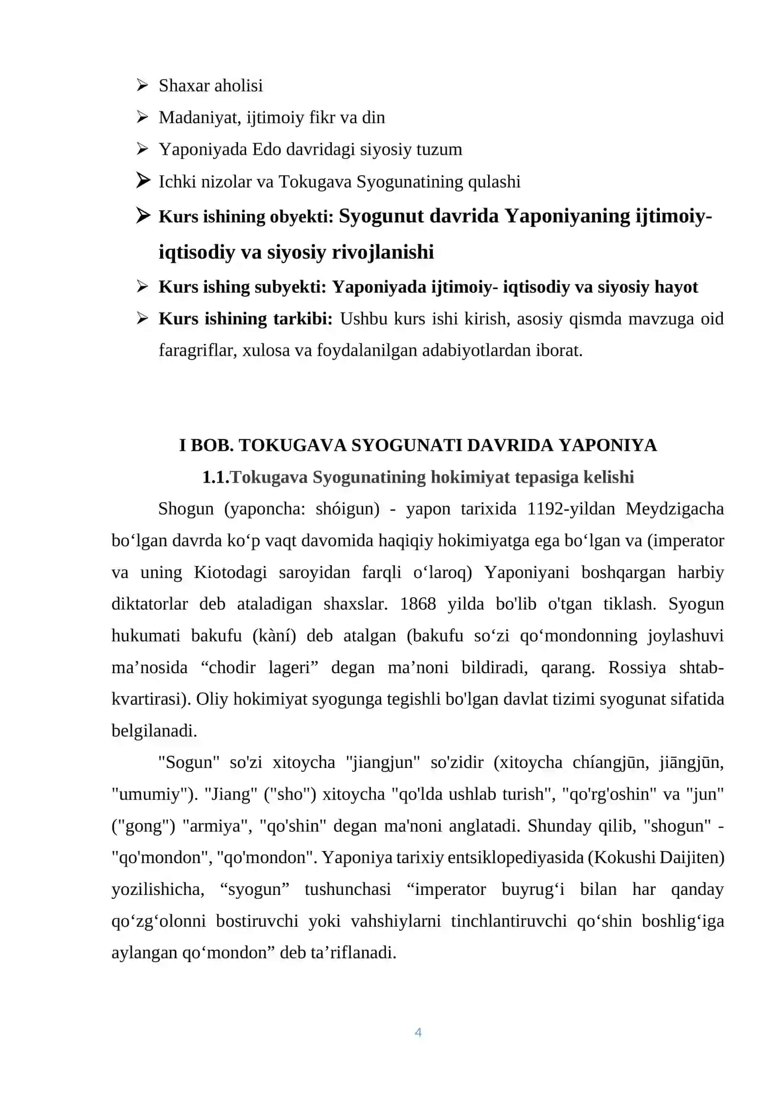 Syogunut davrida Yaponiyaning ijtimoiy-iqtisodiy va siyosiy rivojlanishi 4