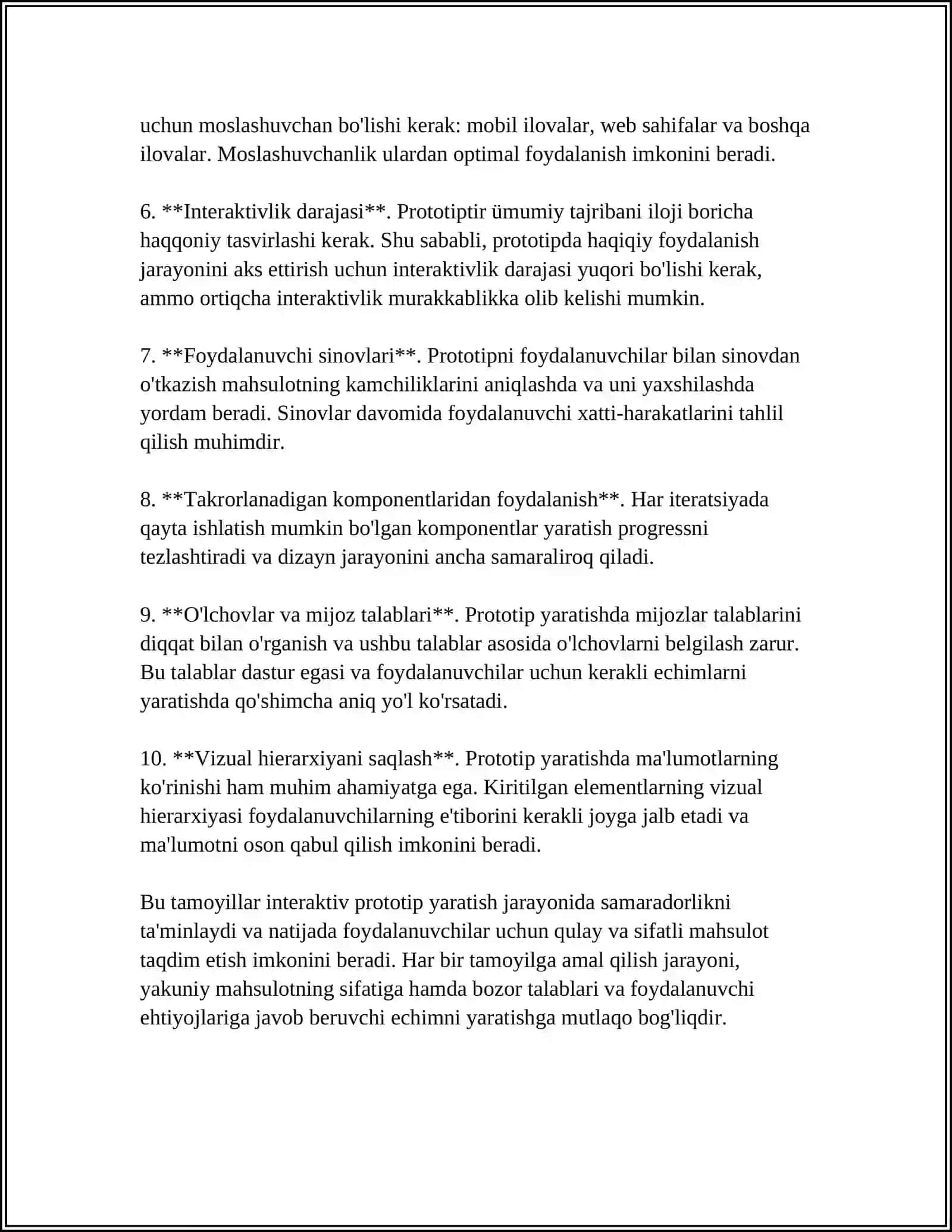 INTERAKTIV PROTATIV YARATISH.TEZKOR PROTATIPLASHTIRISH.EVALYUTSION PROTATIPLASHTIRISH.EKSTRIMAL PROTATIPLASHTIRISH. INKREMENT PROTATIPLASHTIRISH MUSTAQIL ISH 4