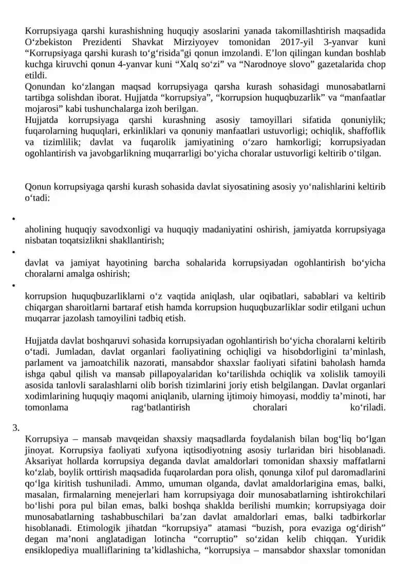 Korrupsiyaga qarshi kurash – fuqarolik jamiyatini rivojlantirishning ustuvor sharti 4