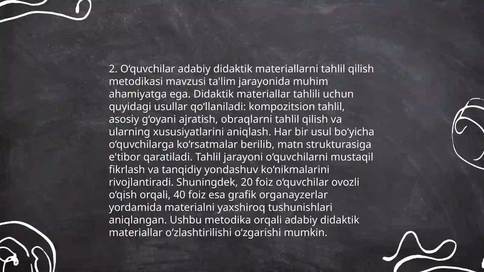 Adabiyot o'qitish metodikasiga oid yangi adabiyotlarning ro'yxatini tuzish 4