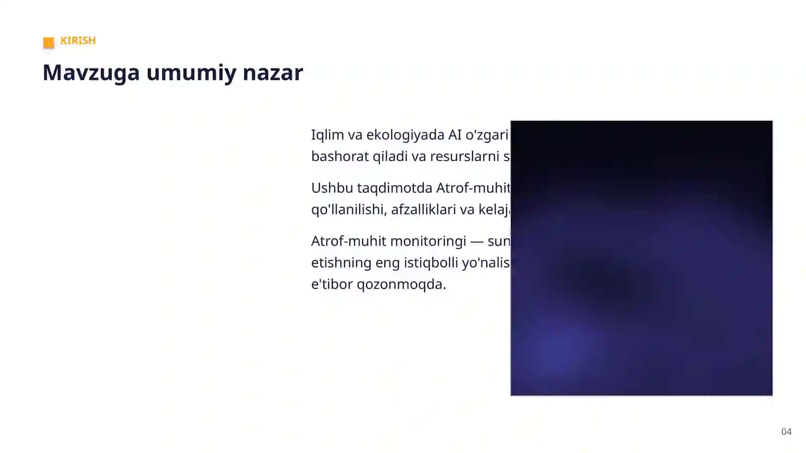 Iqlim va ekologiyada AI 4