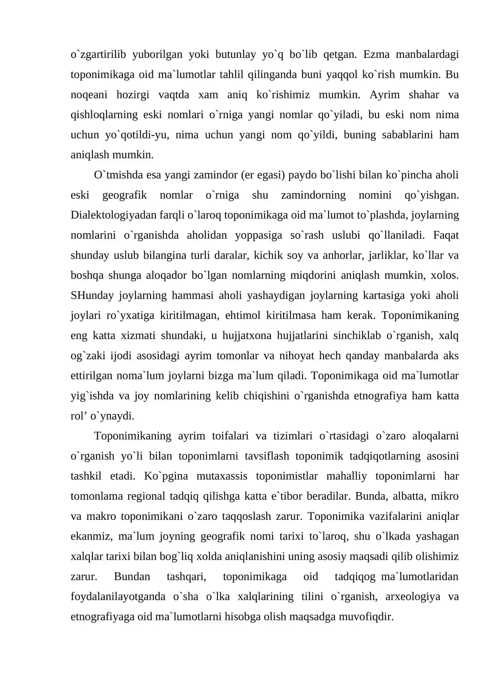 Toponomika - tarixiy o’lkashunoslikning asosiy manbalaridan biri 4