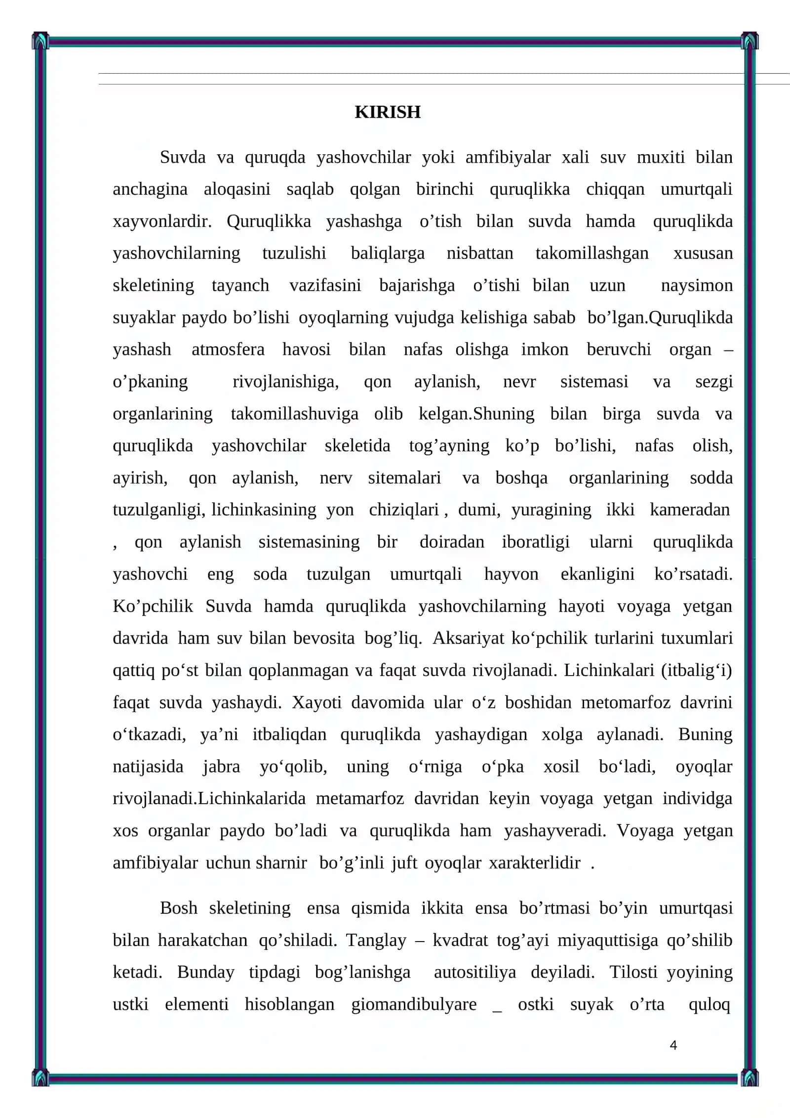 Suvda hamda quruqlikda yashovchilar sinfi tuzilishi 4