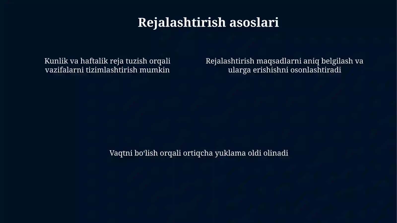 Taʼlim jarayonida vaqtni samarali boshqarish texnikasi 4