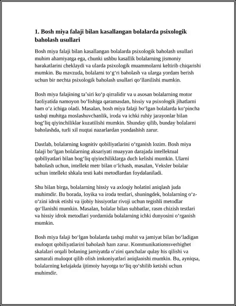 BOSH MIYA FALAJI BILAN XASTALANGAN BOLALAR BILAN PSIXOLOGIK YORDAM TADBIRLARINI TASHKIL ETISH 4