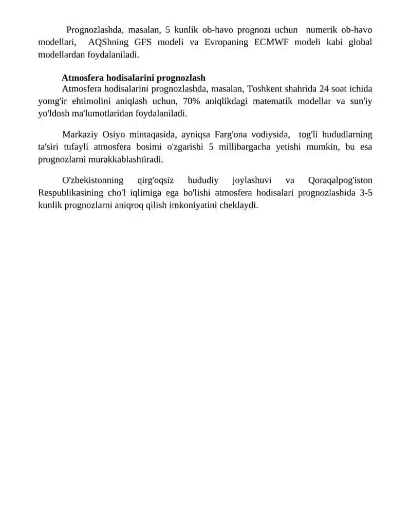 Fan texnika inqilobi va tabiat, geografik bashoratlash va uning turlari 4
