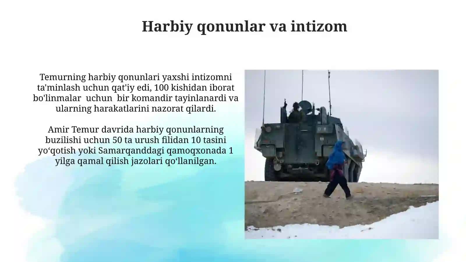 Amir Temur davlatida qo‘shin tuzulishi 4