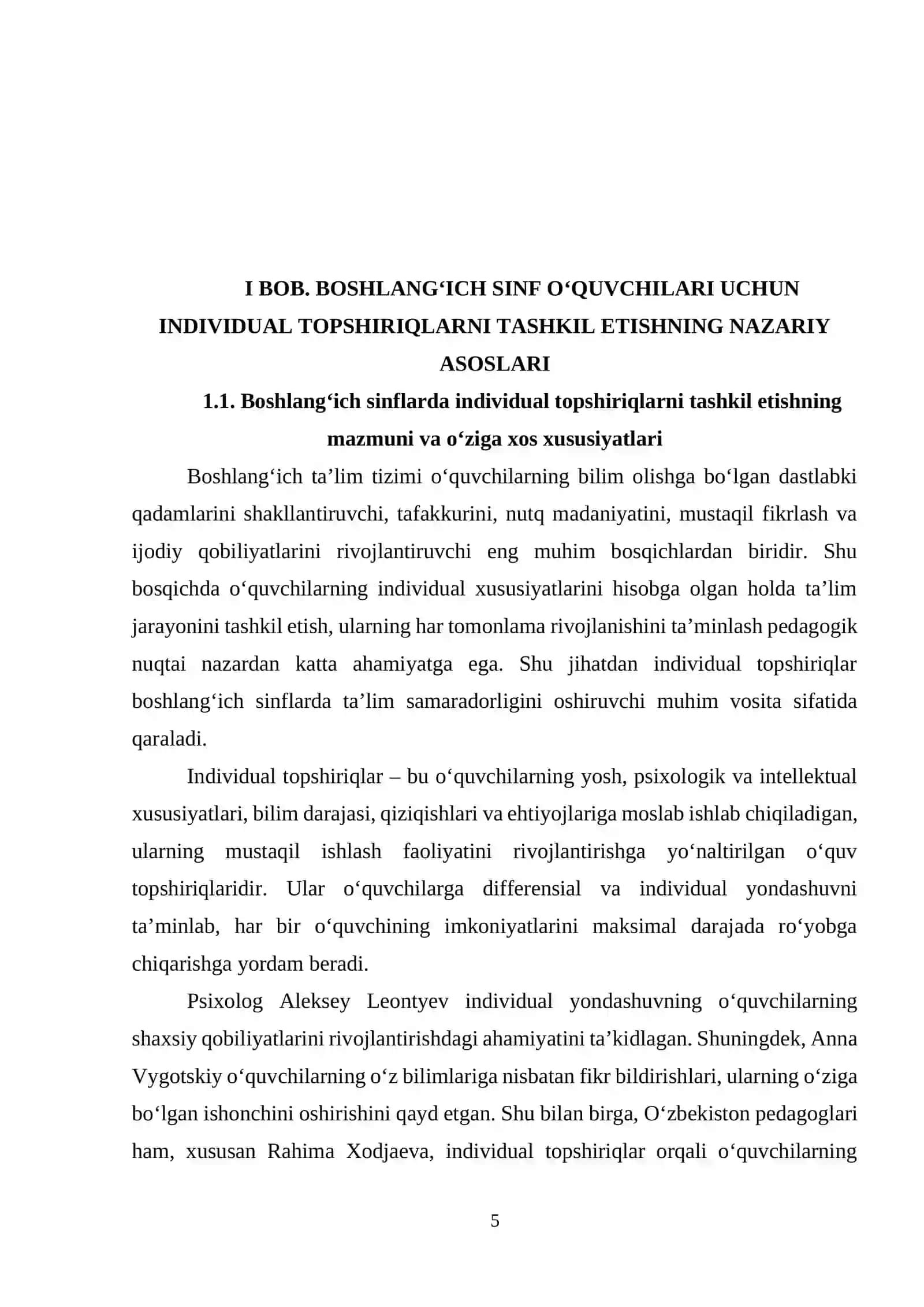 Boshlang‘ich sinflarda individual topshiriqlarni tashkil etishning mazmuni va o‘ziga xos xususiyatlari 4