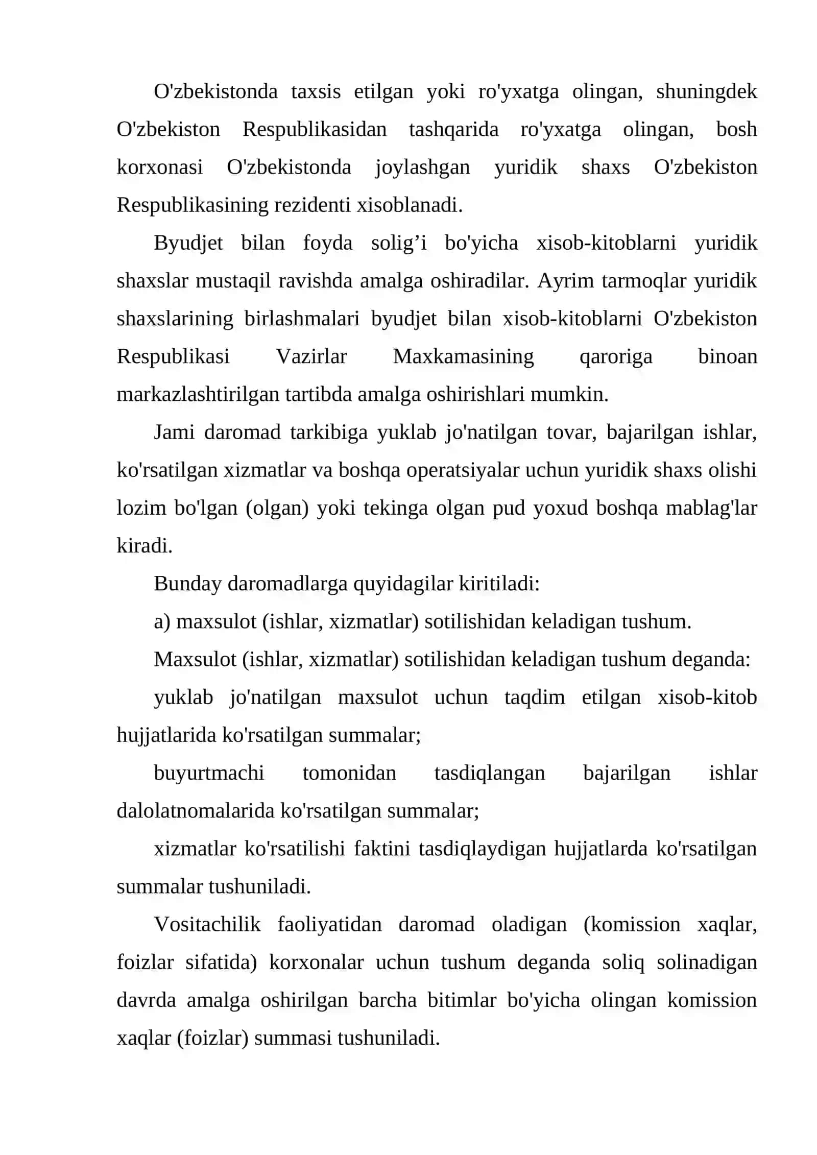 Foyda solig'i ba'zasini shakllantirishni takommillaahtirish 4