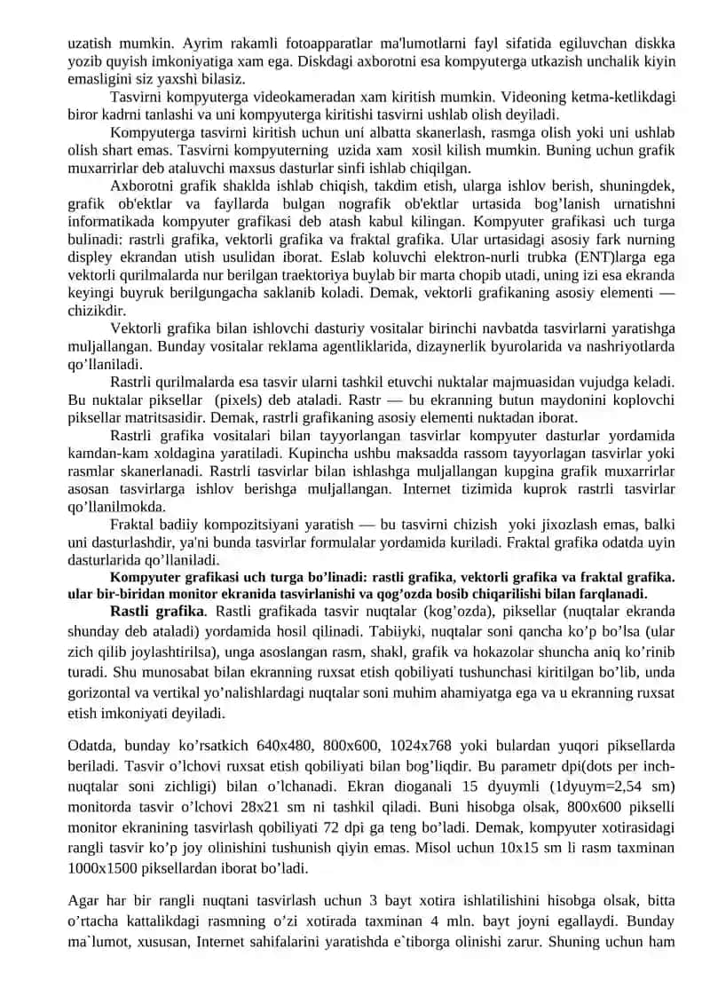 GRAFIK OBYEKTLAR VA ULARNI KOMPYUTERDA TASVIRLASH USULLARI. PHOTOSHOP dasturi 4