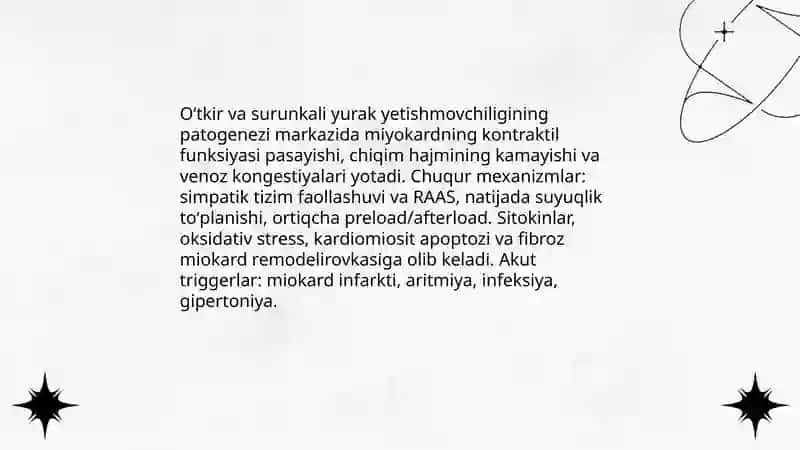 Yurak yetishmovchiligi etiologiyasi patogenezi klinikasi va davolash standartlari 4