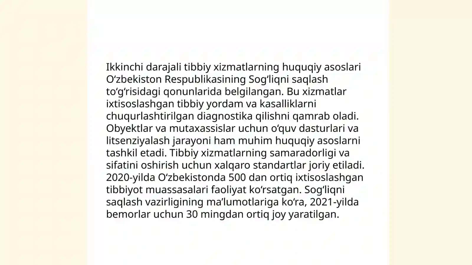 Ózbekiston Respublikasida birlamchi zvenolarda laborator xizmatni tashkil etish qonuniy asoslari va talablari 4