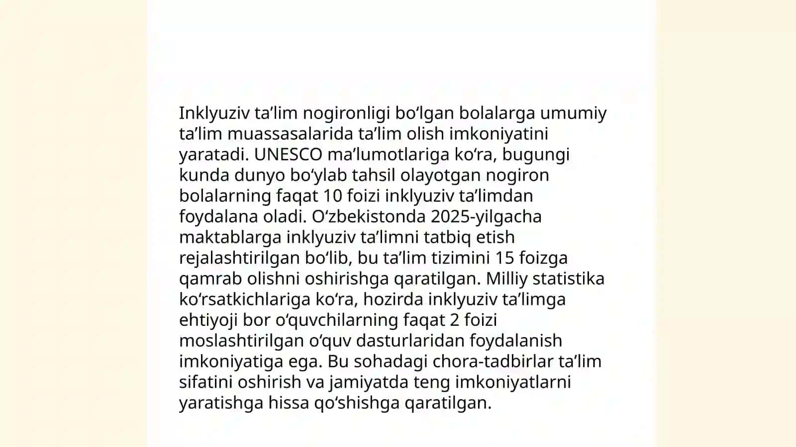 Alohida taʼlim ehtiyojlari bo‘lgan bolalarni samarali inklyuziv taʼlim olishning asosiy shartlari 4