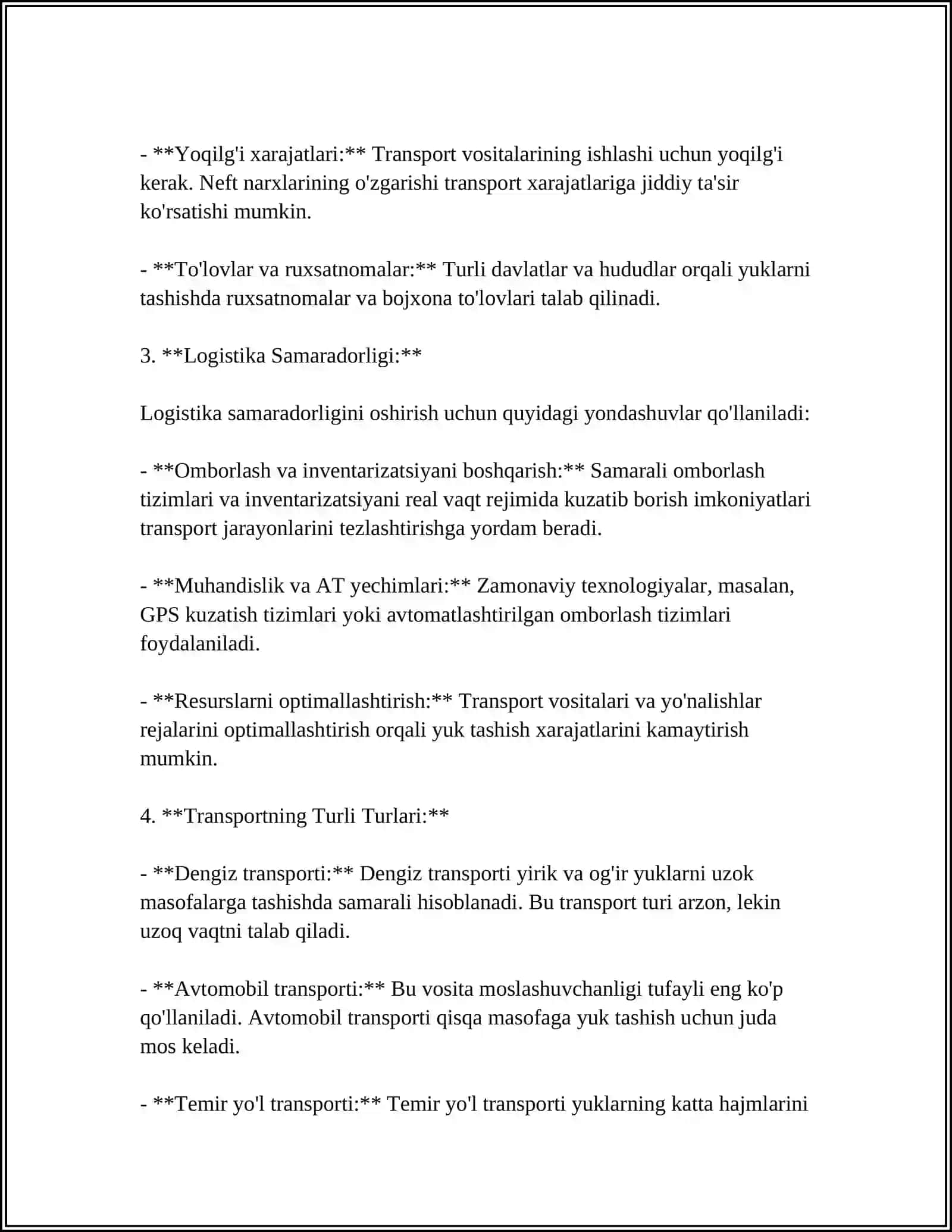 LOGISTIKA TALIM YONALISHINING MALAKA TALABLARI 4
