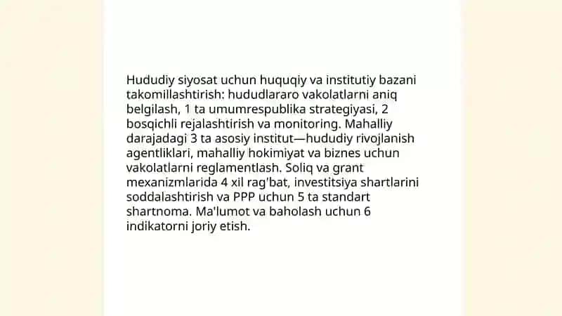 Hududlarni iqtisodiy rivojlantirish bo'yicha davlat siyosati 4