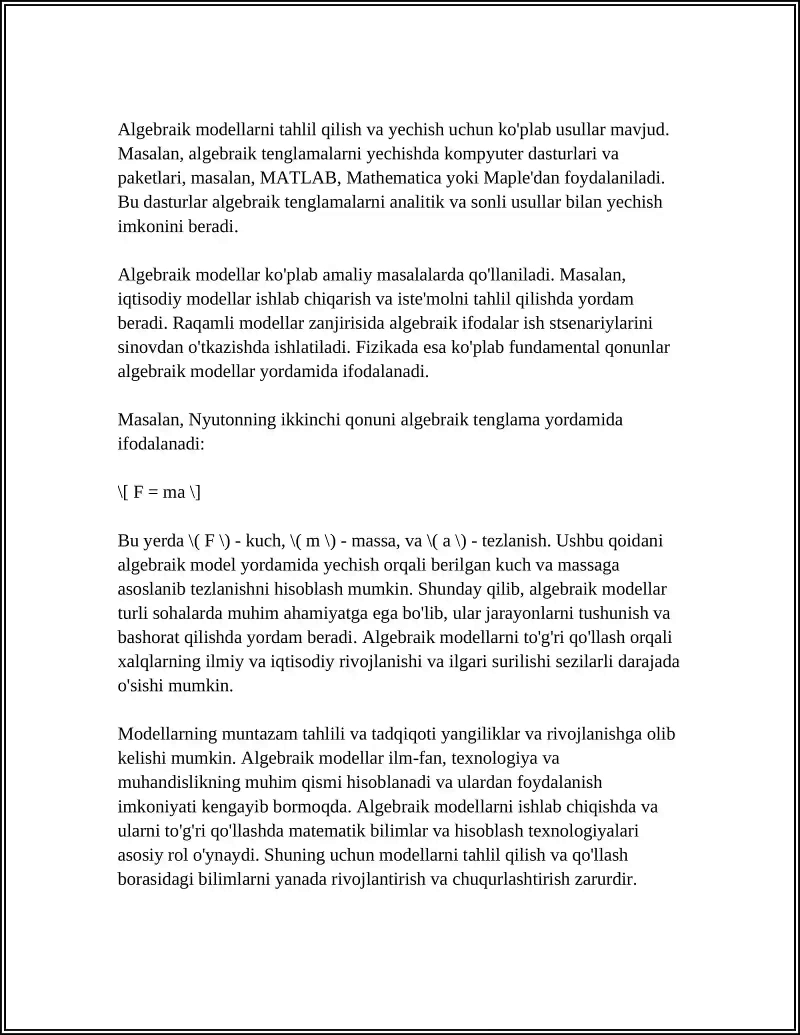 MATEMATIK MODELLARNING ASOSIY TURLARI 4
